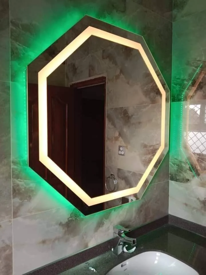 Octagonal Dual-Tone LED Smart Mirror Sialkot